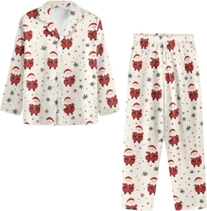 Pajamas Santa Clause Pattern Print, Gift For Dog Lovers, Christmas Pajamas, Christmas Sleepwear