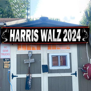 Cat For Harris Walz 2024 Banner, Gift For Kamala Harris Supporters, Election 2024