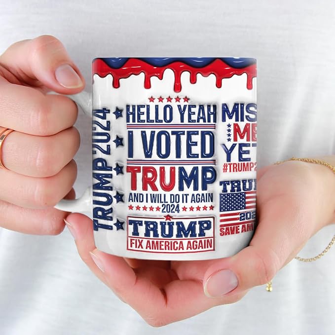 Trump 3D Inflated Mug, Gift For Trump Supporters, Election 2024