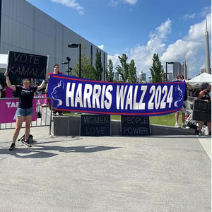 Cat For Harris Walz 2024 Banner, Gift For Kamala Harris Supporters, Election 2024