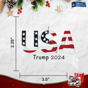 USA Trump 2024 Christmas Ornament, Gift For Trump Fans, Election 2024