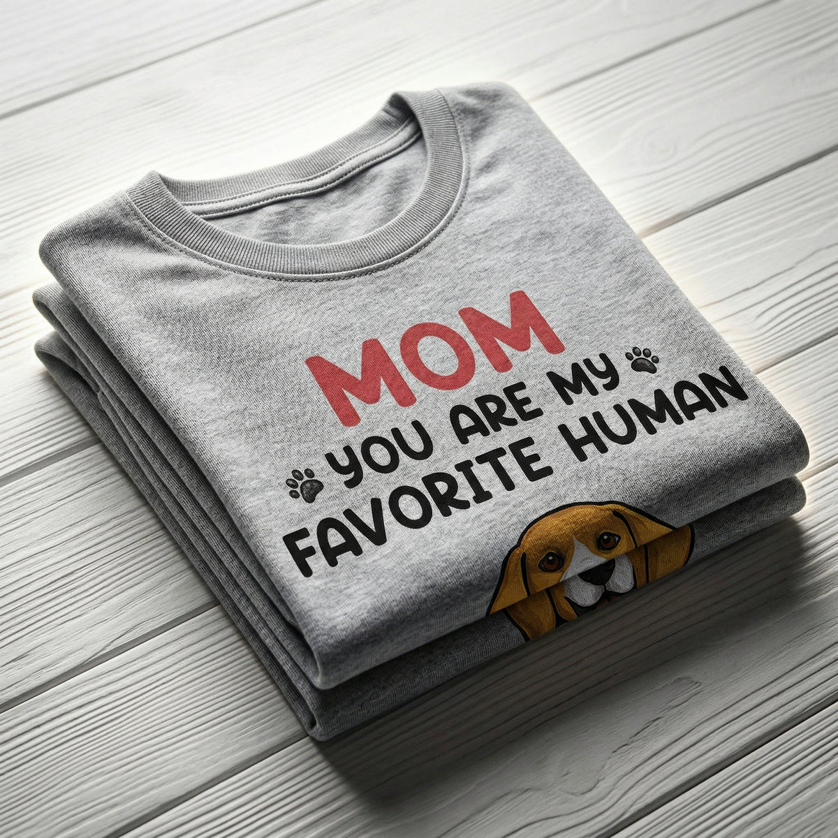 PersonalFury Unisex "Favorite Human" Personalized Dog Mom Mother's Day Shirt - Custom Graphic Tee, 100% Cotton