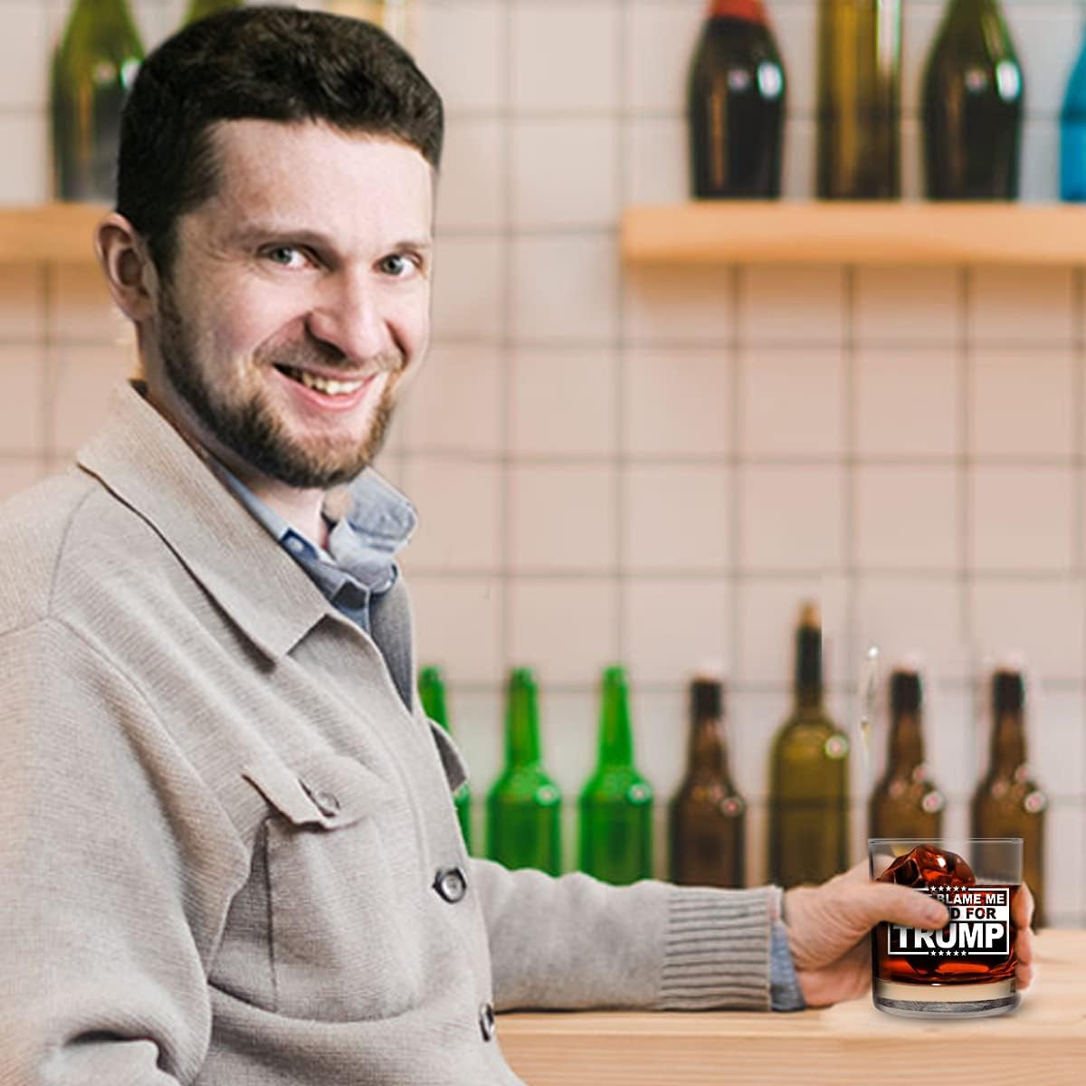 Don’t Blame Me I Voted For Trump, Engraved Rock Glass, Election 2024