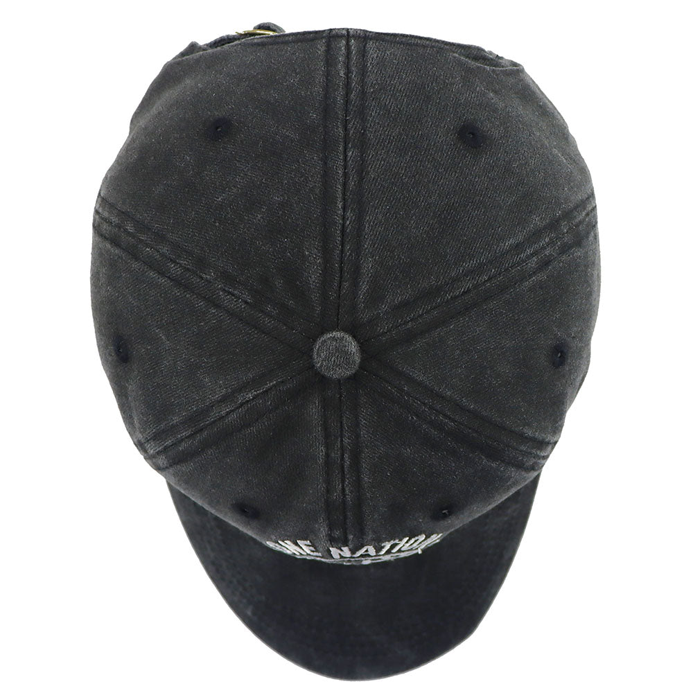 2Pcs One Nation under God Baseball Cap for Women Men, Adjustable Embroidered Wash Cotton Baseball Cap