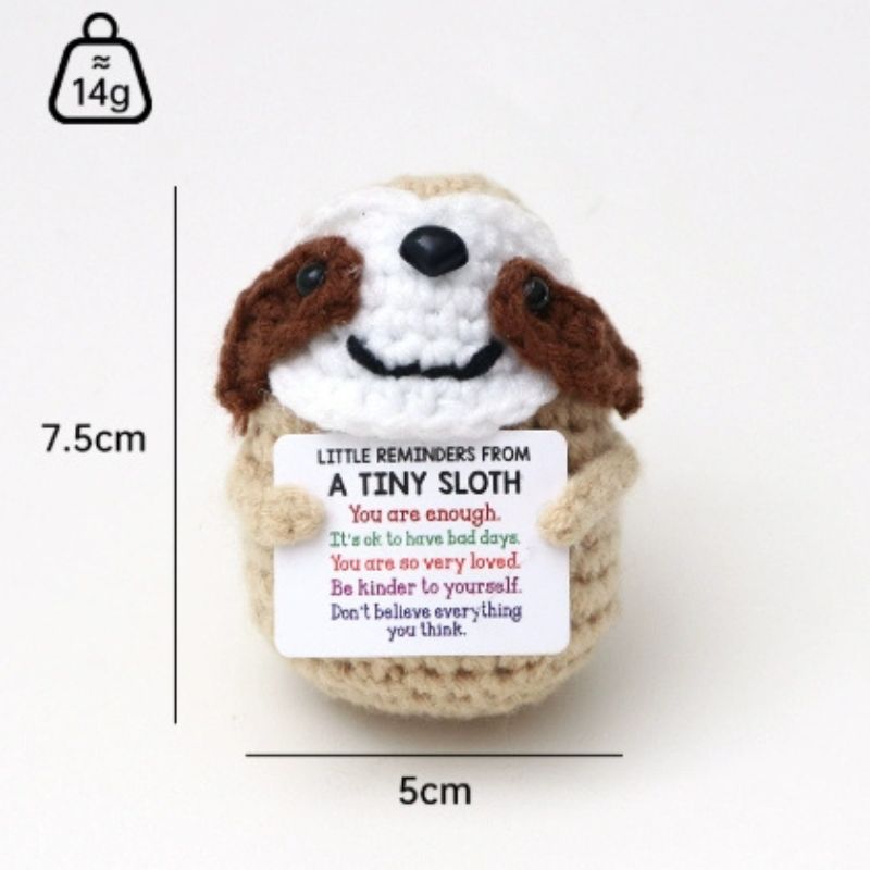 Emotional Support Animal Crochet Toys Handmade Gifts with Message for Women Men Friends Coworkers, Birthday Christmas Valentine's Gift