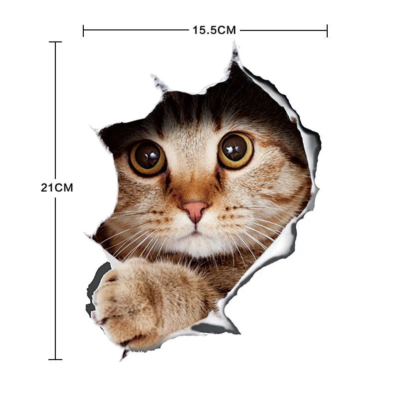 3D Dog Car Sticker Waterproof Cat Car Sticker Toilet Sticker Wall Stickers Removable Art Decals Sticker Home Decor Dropshipping