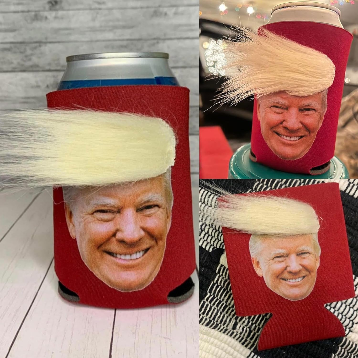 2 Pcs Trump Funny Hair Can Cooler, Gift For Trump Supporters, Election 2024