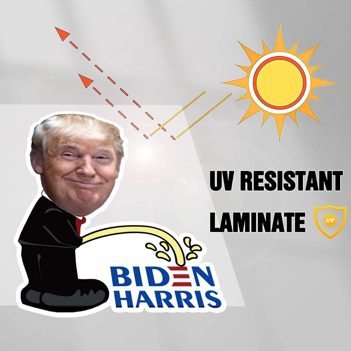 2Pcs Trump Pissing on Biden Sticker, 