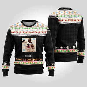 Chaos Coordinator, Personalized All-Over-Print Sweater, Kid Sweatshirt, Ugly Sweater, Gift For Dog Lovers, Gift For Cat Lovers, Custom Photo