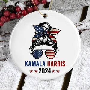 Kamala Harris 2024 Ornament, Lady Women American Flag Ornament, Personalized Ornaments, Kamala Ornaments, Election 2024