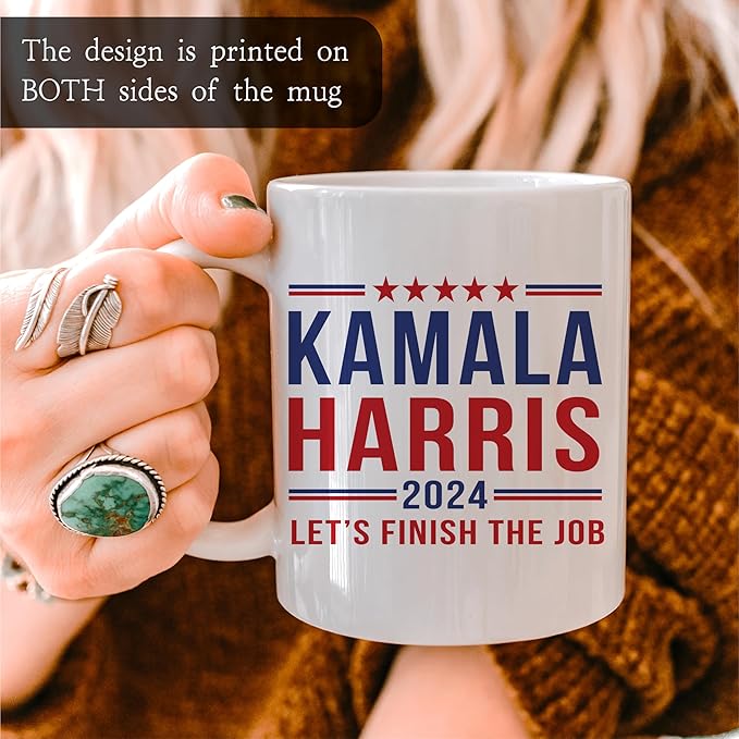 Kamala Harris 2024 Let's Finish The Job, Kamala Harris Supporters Mug, Election 2024