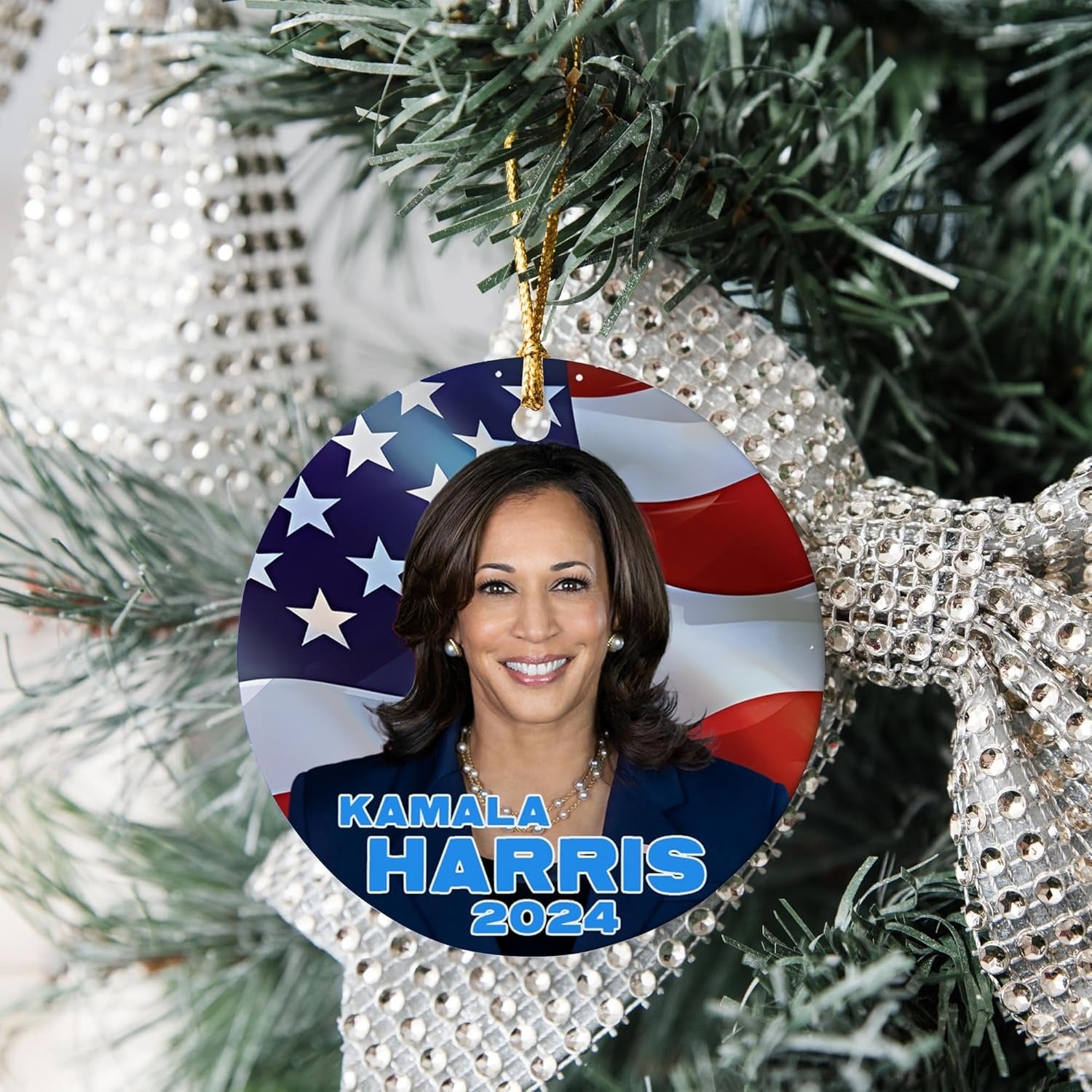 Kamala Harris 2024 Ornament, Personalized Ornaments, Kamala Ornaments, Election 2024