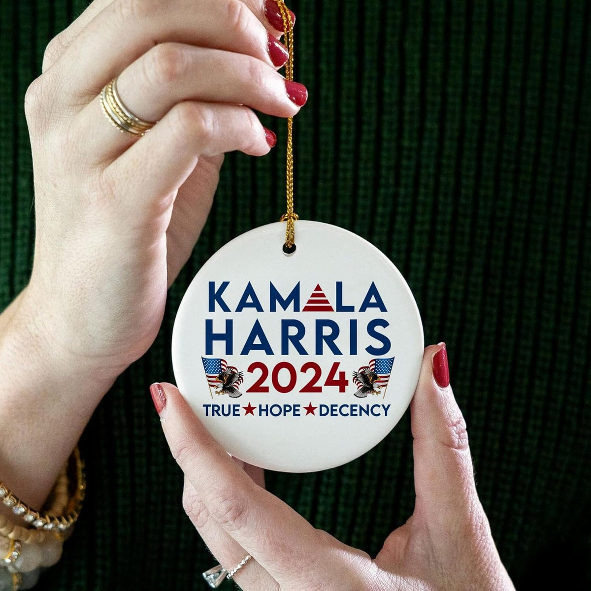 Kamala Harris 2024 Ornament, True Hope Decency Ornament, Personalized Ornaments, Kamala Ornaments, Election 2024
