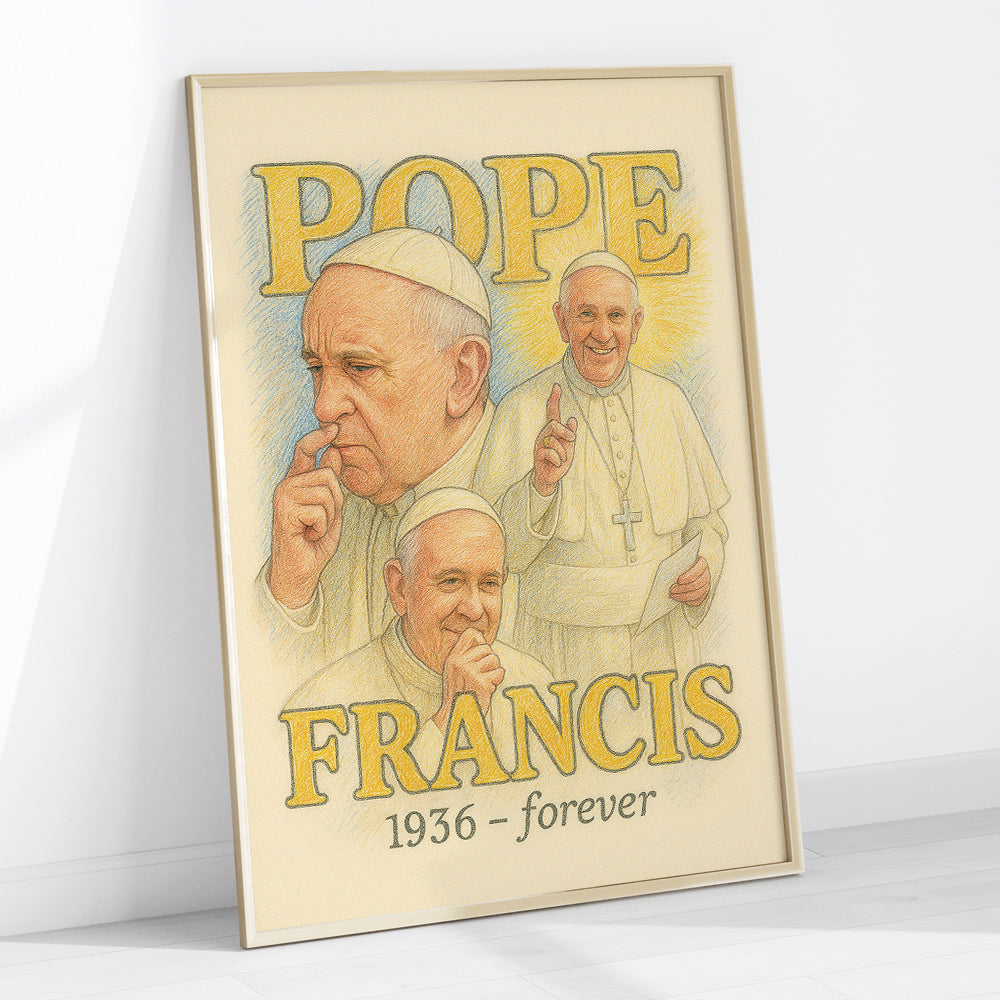 Pope Francis Memorial Poster, 1936 Forever, Christianity Poster