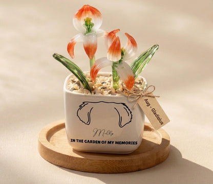 Personalized Dog Loss Gifts, "In Garden Of Memories" Planter, Pet Memorial, Custom Design & Birth Month Flower