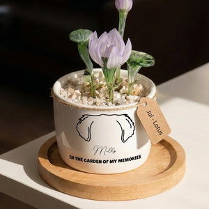 Personalized Dog Loss Gifts, "In Garden Of Memories" Planter, Pet Memorial, Custom Design & Birth Month Flower