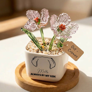 Personalized Dog Loss Sympathy, "Always By My Side" Pot Planter By Month, Gift For Dog Lovers