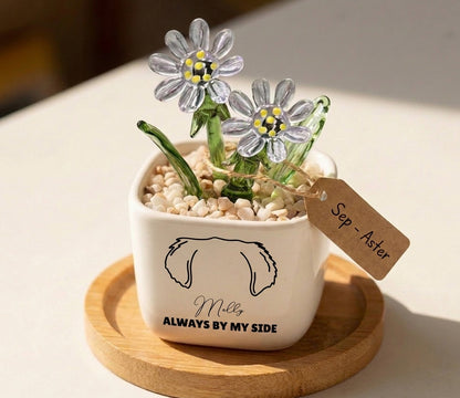 Personalized Dog Loss Sympathy, "Always By My Side" Pot Planter By Month, Gift For Dog Lovers