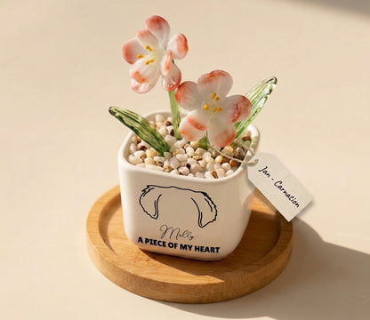 Personalized Dog Loss Sympathy, "A Piece Of My Heart" Pot Planter By Month, Gift For Dog Lovers