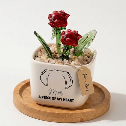 Personalized Dog Loss Sympathy, "A Piece Of My Heart" Pot Planter By Month, Gift For Dog Lovers