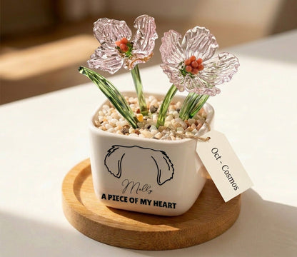 Personalized Dog Loss Sympathy, "A Piece Of My Heart" Pot Planter By Month, Gift For Dog Lovers