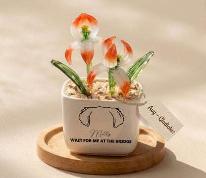 Personalized Dog Loss Gifts, "In Heaven" Planter, Pet Memorial, Custom Design & Birth Month Flower