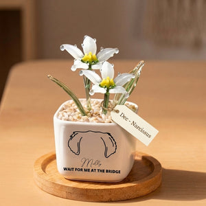 Personalized Dog Loss Gifts, "In Heaven" Planter, Pet Memorial, Custom Design & Birth Month Flower