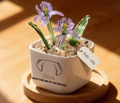 Personalized Dog Loss Gifts, "In Heaven" Planter, Pet Memorial, Custom Design & Birth Month Flower