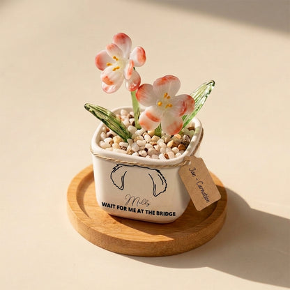 Personalized Dog Loss Gifts, "In Heaven" Planter, Pet Memorial, Custom Design & Birth Month Flower