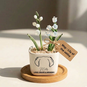 Personalized Dog Loss Gifts, "Love leaves a memory" Planter, Custom Design & Birth Month Flower