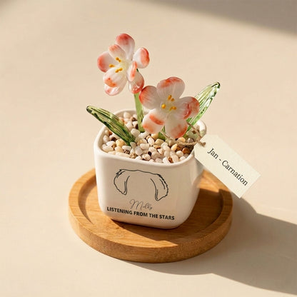 Personalized Dog Loss Gifts, "From The Stars" Planter, Custom Design & Birth Month Flower