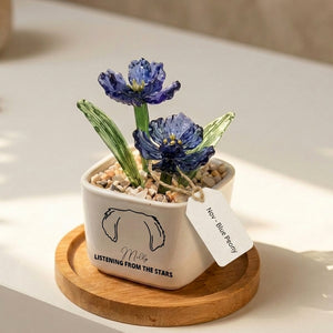 Personalized Dog Loss Gifts, "From The Stars" Planter, Custom Design & Birth Month Flower