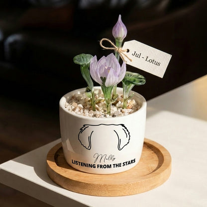 Personalized Dog Loss Gifts, "From The Stars" Planter, Custom Design & Birth Month Flower