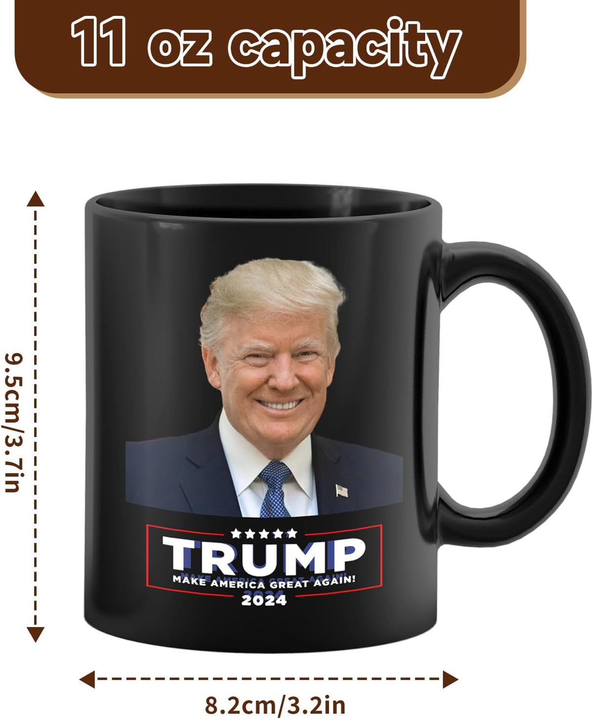 Make America Great Again Black Mug, Gift For Trump Fans, Election 2024