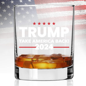 Trump Take America Back, Engraved Rock Glass, Election 2024