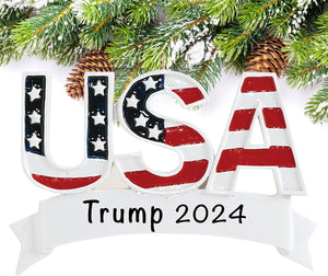 USA Trump 2024 Christmas Ornament, Gift For Trump Fans, Election 2024