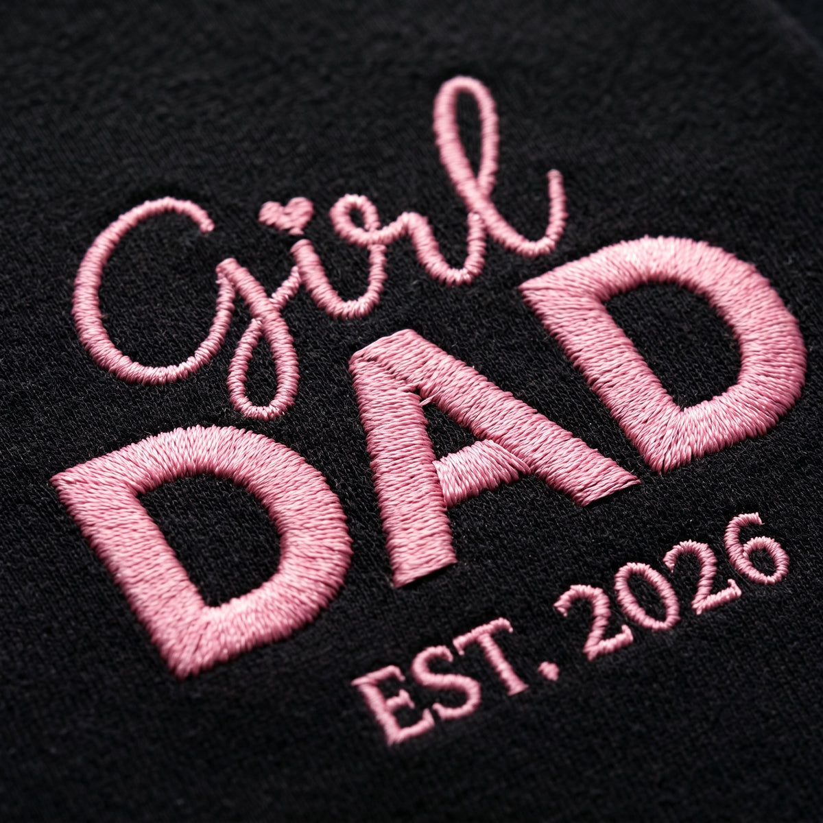Girl Dad EST, Faux Embroidery Personalized Shirt, Chest & Sleeve Custom Design