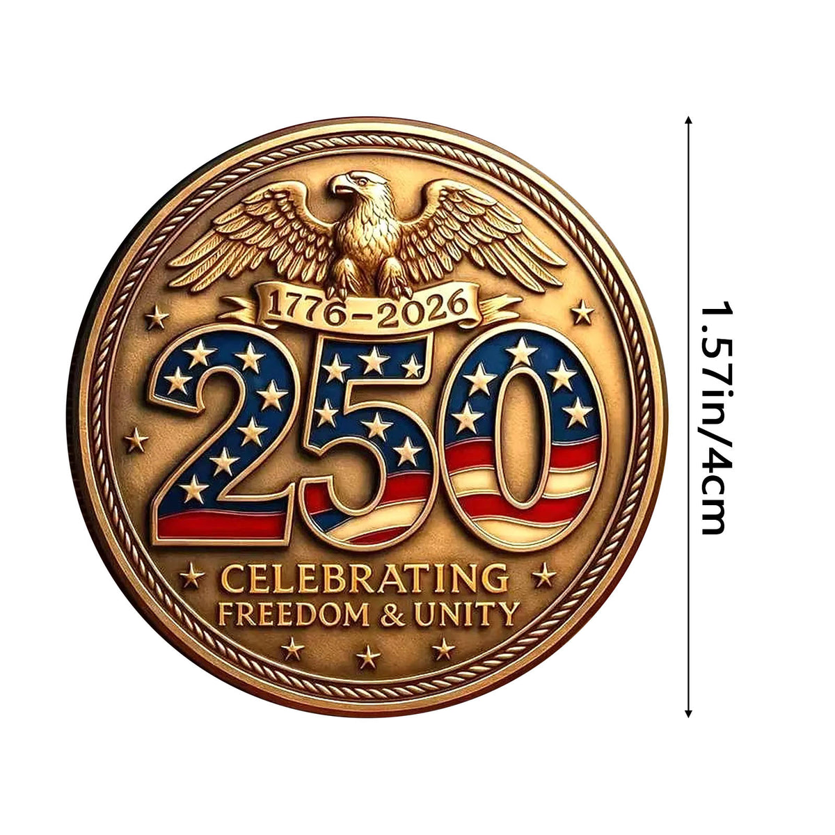 3D Embossed 250th Anniversary Coin, Commemorative Challenge Coin, Collectible Souvenir Gift, Limited Edition Coin