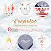 Christmas Ornament, Unfade Ceramic Tree Ornament, US Flag, President Trump, 2024 Make America Great Again, Patriotic Xmas Gift with Red Ribbon & Gift Box