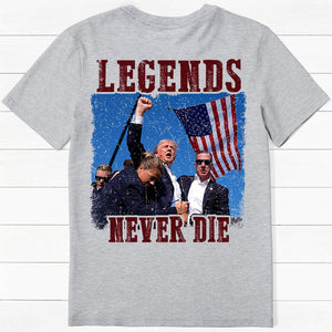 Legends Never Die Trump Shooting, Trump Assassination, Personalized Back Shirt, Election 2024