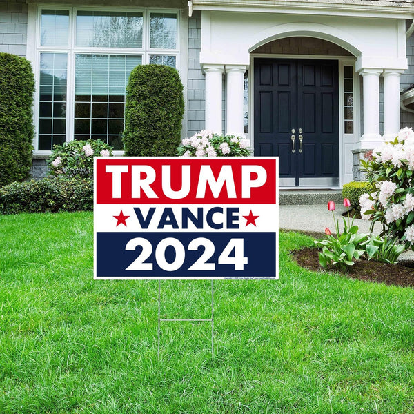 Trump Vance 2024 Immagine completa Rosso Bianco e Blu Segnale elettorale politico 2024 con paletto in metallo H - Italia Trump Vance 2024 Immagine completa Rosso Bianco e Blu Segnale elettorale politico 2024 con paletto in metallo H - Italia