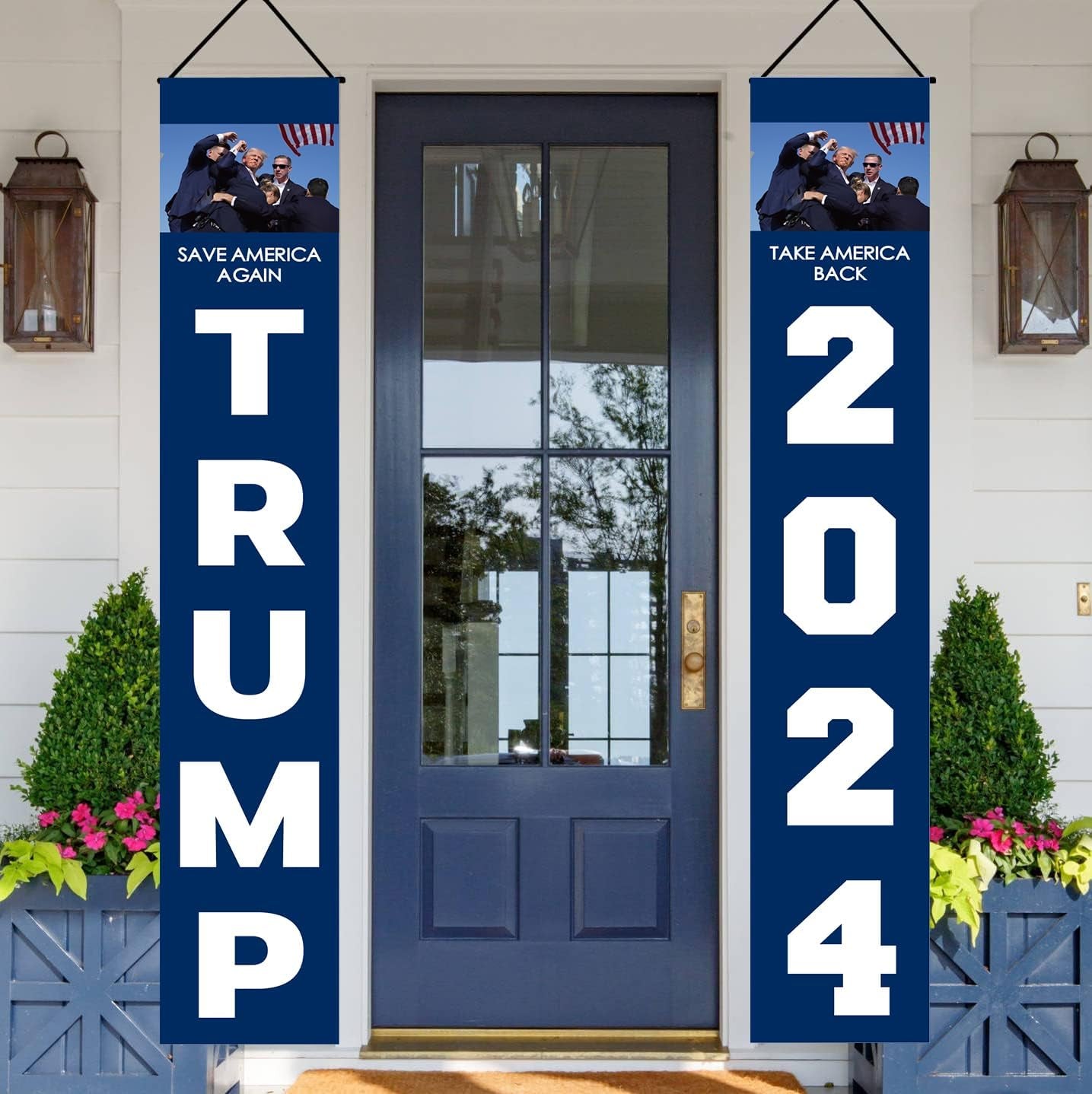 Trump Fight 2024 Take America Back and Save America Again Porch Signs, Banners Outdoor, Gift For Trump Fans