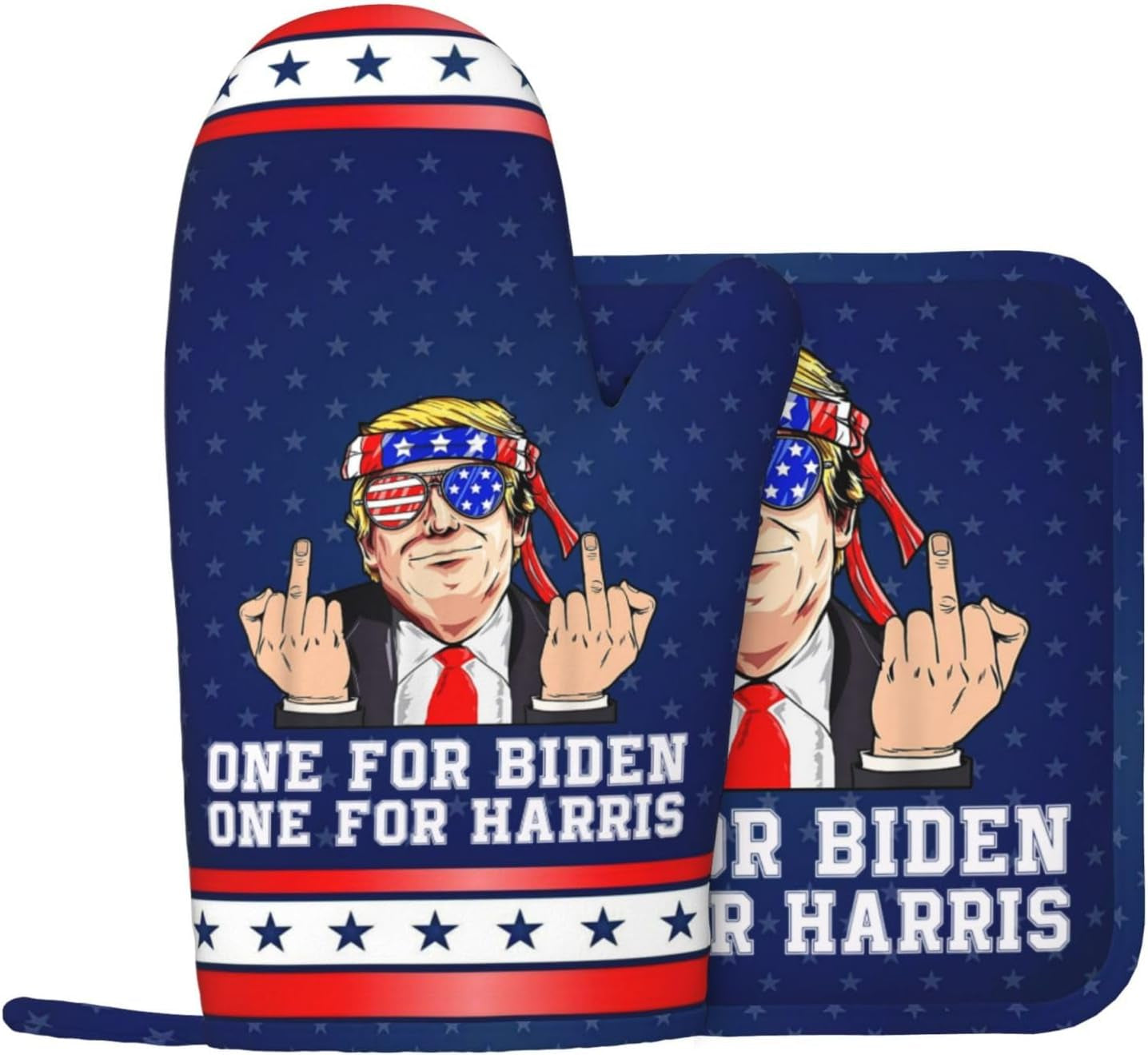 Trump Middle Finger Biden Harris Oven Mitts