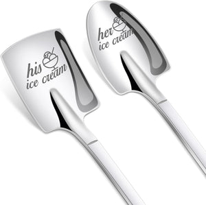 Consider His And Hers Ice Cream Spoons, Perfect For Anniversaries, Birthdays Gifts, Valentine's Day Gifts, Gift For Couple.