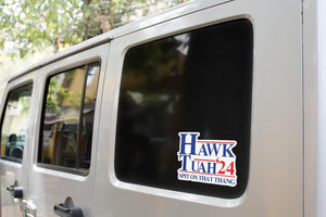 Hawk Tuah Spit on That Thang Funny Bumper Sticker, Hilarious Meme Decal