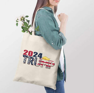 Trump 2024 Tote Bag with Zipper Inner Pocket, Gift For Trump Fans, Election 2024