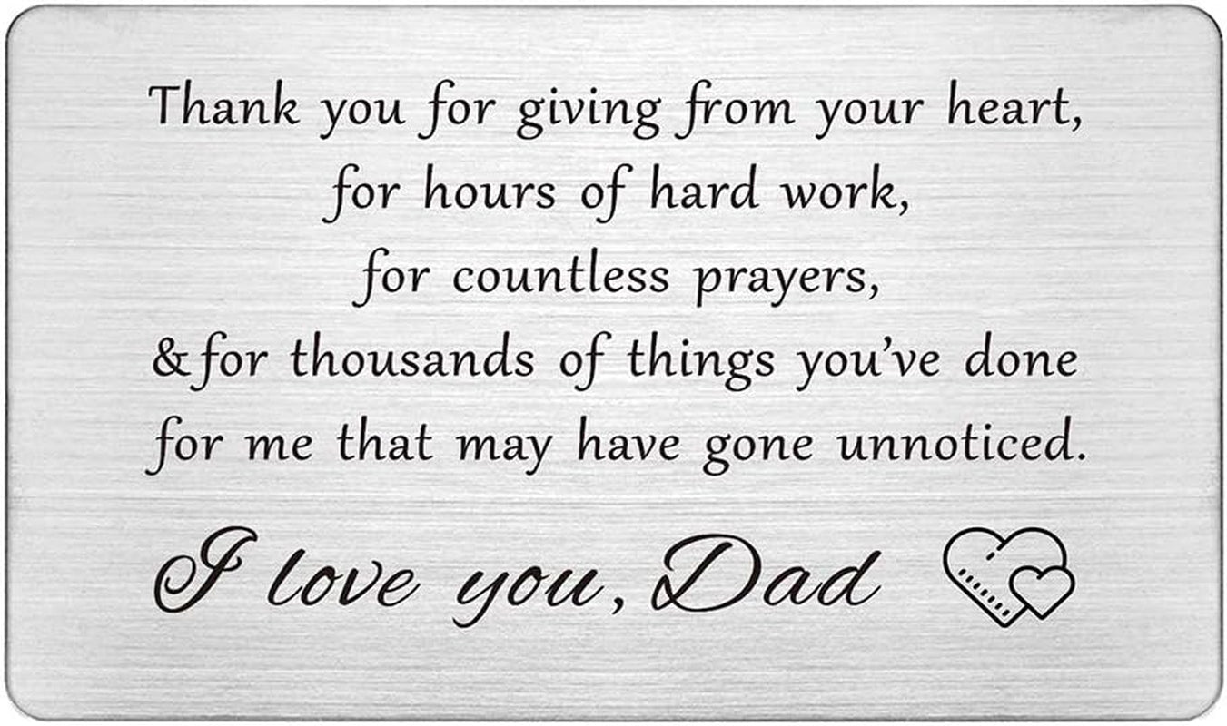 Dad Engraved Wallet Insert Card, Thank You Dad Gifts, I Love You Dad, Gifts For Father's Day, Gifts For Lovers