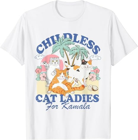 Childless Cat Lady for Kamala Harris, Funny Cat T Shirt, Election 2024