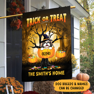 Dog Trick Or Treat, Personalized Garden Flags, Halloween Decoration For Dog Lovers