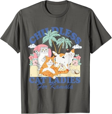 Childless Cat Lady for Kamala Harris, Funny Cat T Shirt, Election 2024